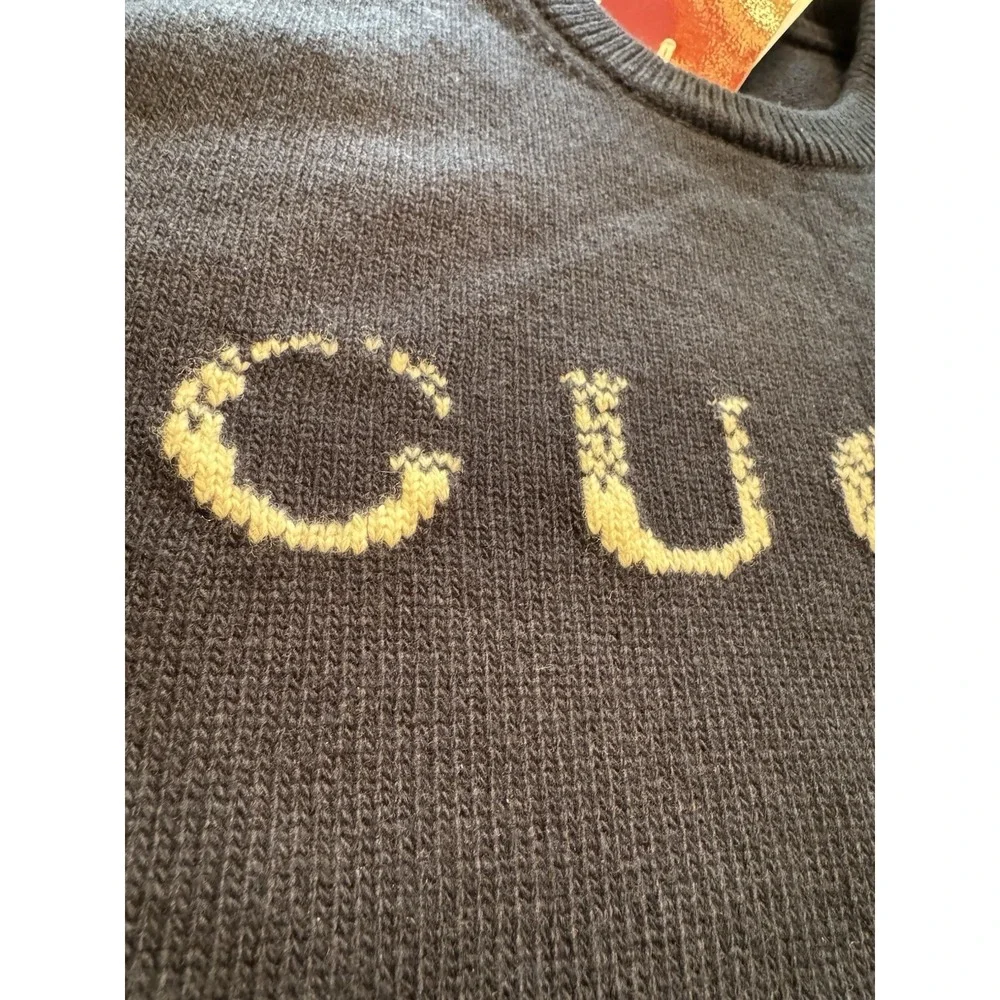 NWT Gucci Logo intarsia wool sweater 3XL 100% Wool $1250 Retail Shirt, Long Slee